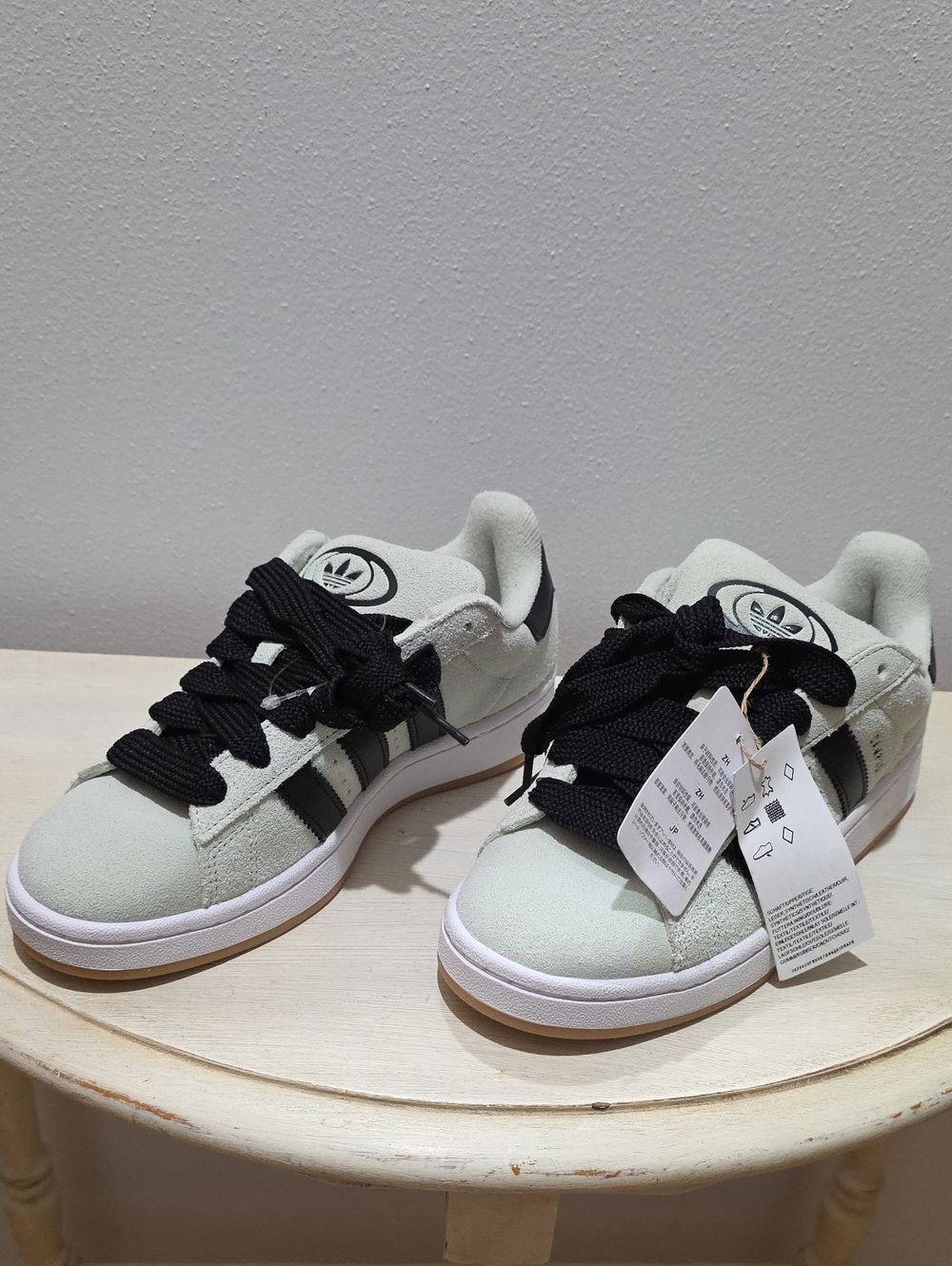 Adidas Mint Suede Sneakers with Black Stripes